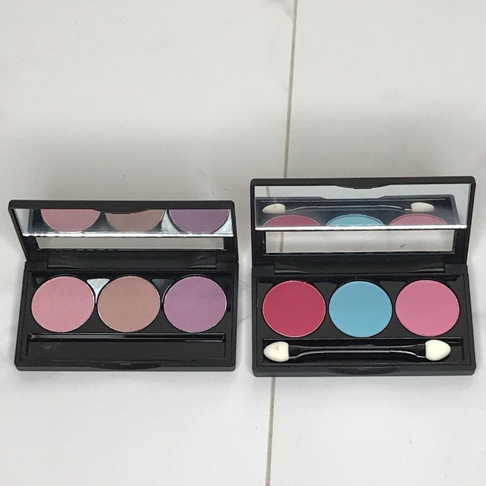 Lot 3 NYX Triple Eyeshadow Palettes Blue / Pink